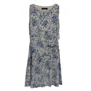 Lauren Ralph Lauren Ruched Sheath Dress Size 12 Floral Sleeveless Stretch Purple